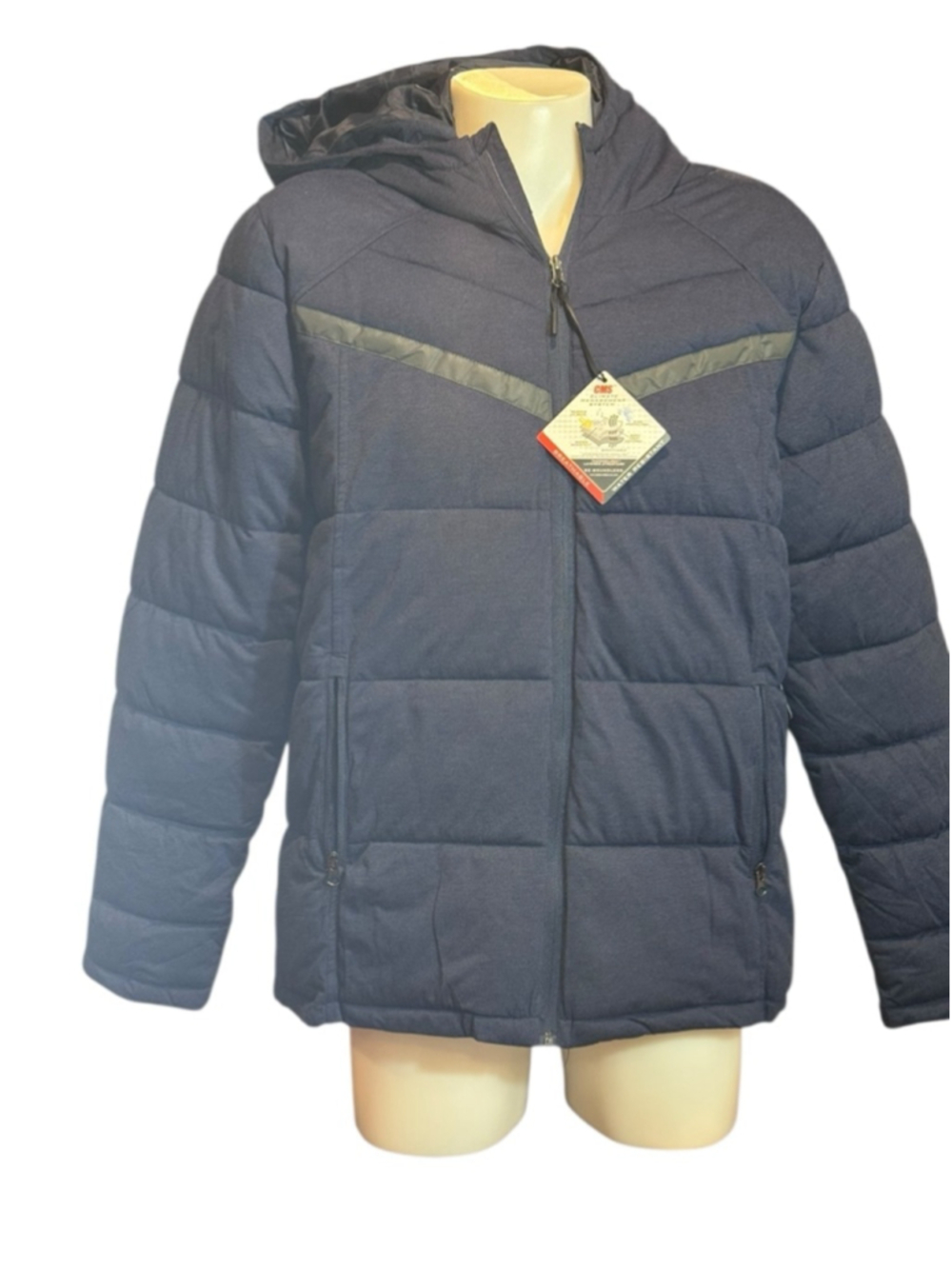 Men's Be Boundless Navy insulated Puffer Jacket Size L hooded